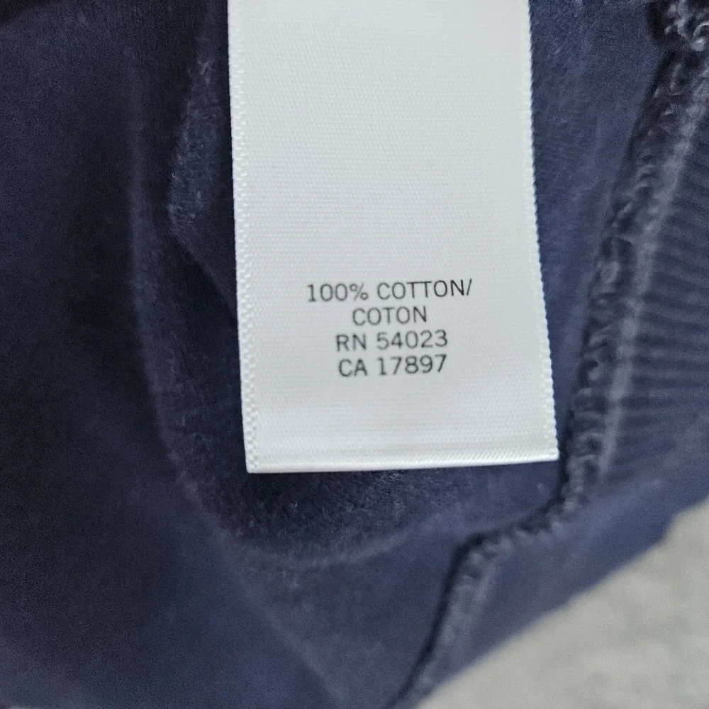 Banana Republic Men's 1/4‎ Quarter Zip Sweater Size M Blue 100% Cotton Preppy